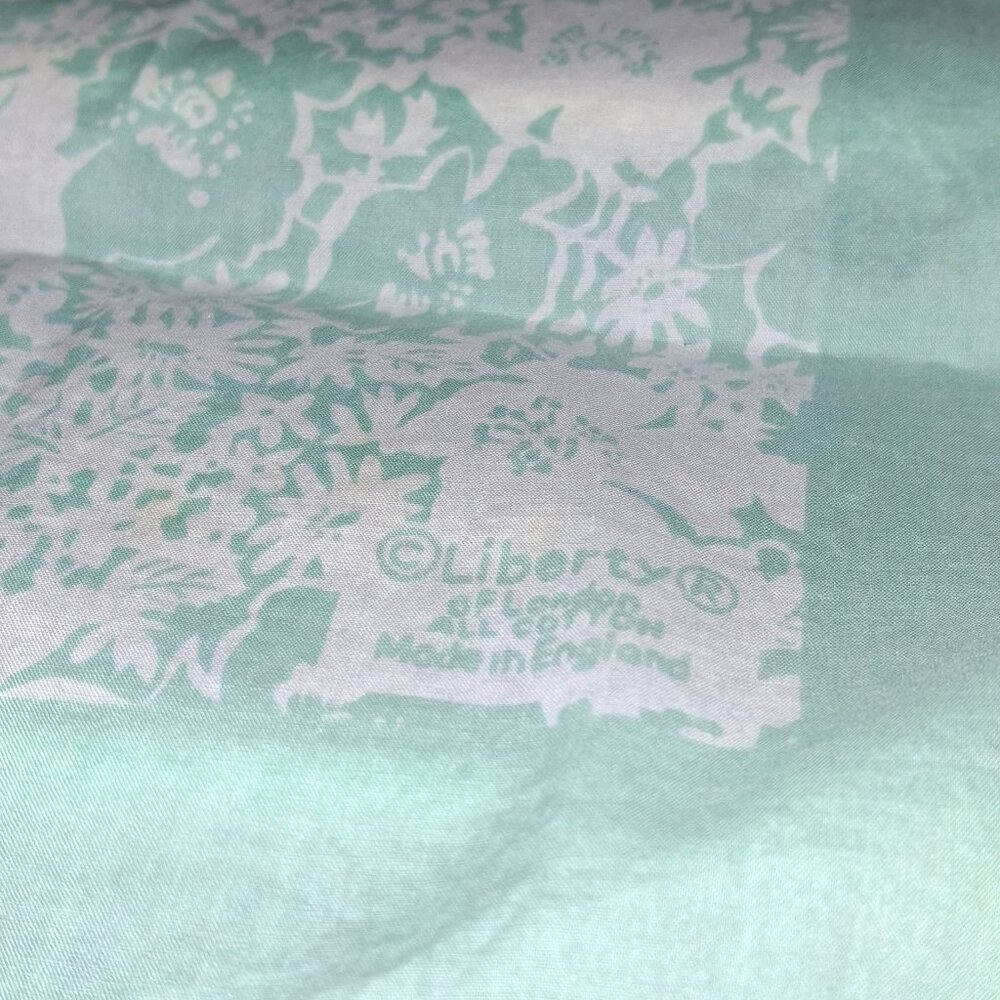 Liberty Square Cotton & Oblong 52"L x11.5 W Silk Scarf/Blue Stripe  Cotton Sq - Picture 9 of 11